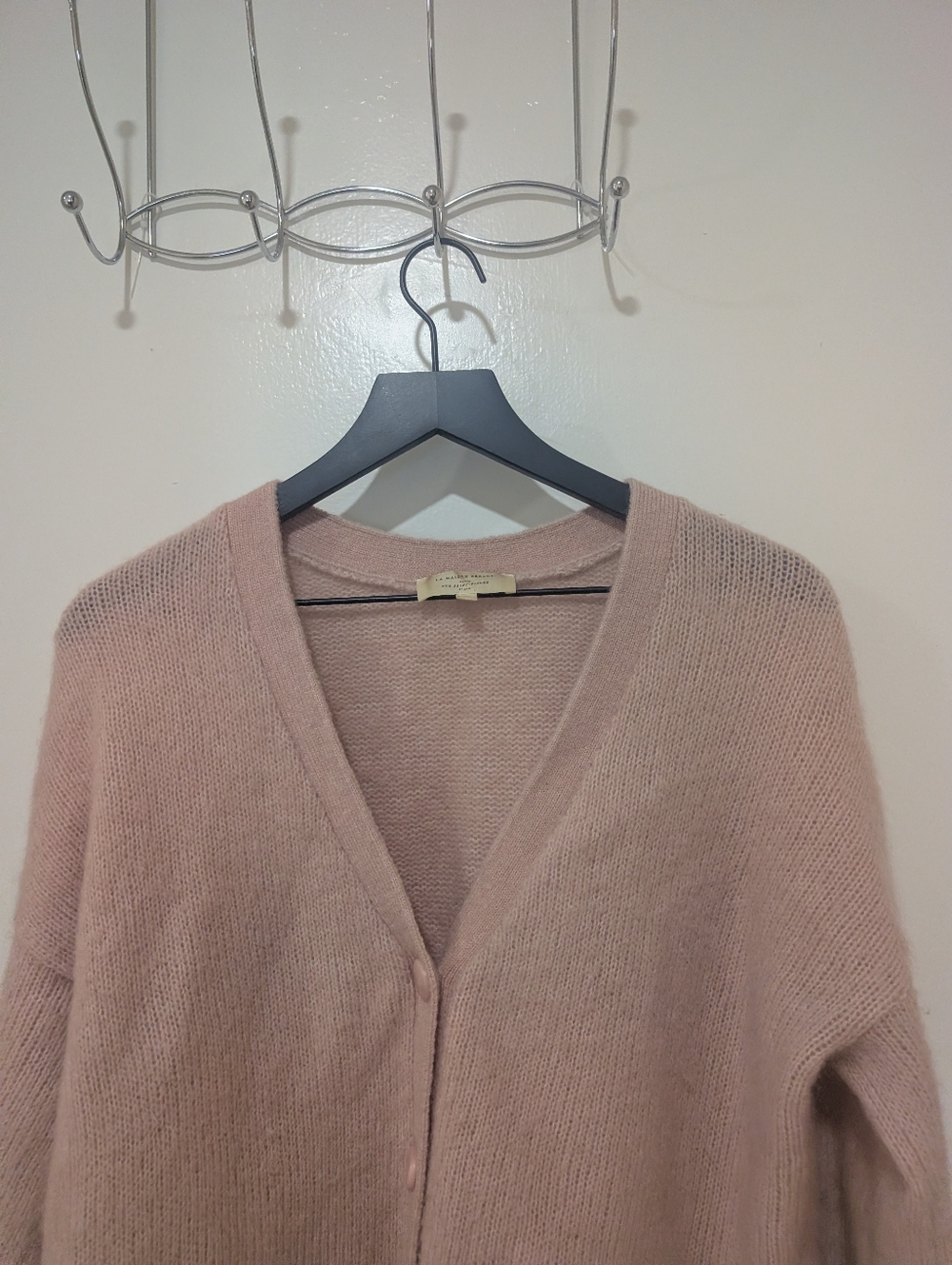 Sezane Mia Cardigan In Powder Pink - Picture 5 of 15